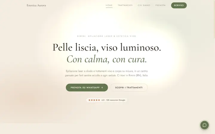 Estetica Aurora website concept