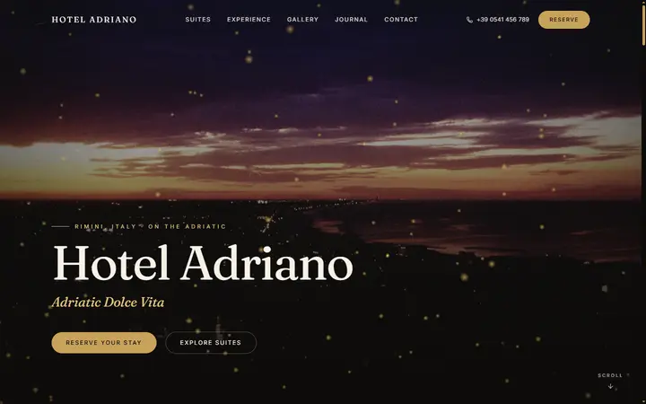 Hotel Adriano website concept