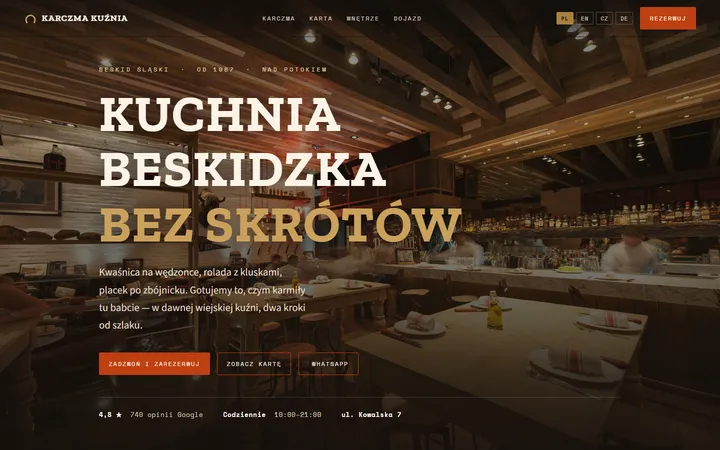 Karczma Kuźnia website concept